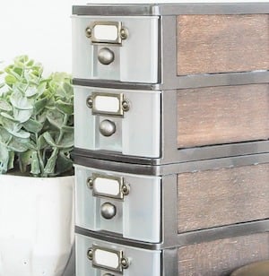 Dollar Store Industrial Farmhouse Storage Drawers