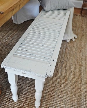 DIY Farmhouse Style Shutter Bench