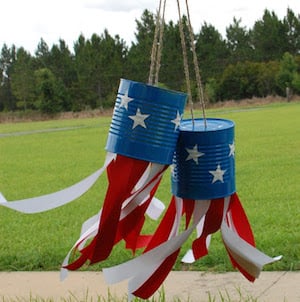 tin can windsock 4th of July decoration idea