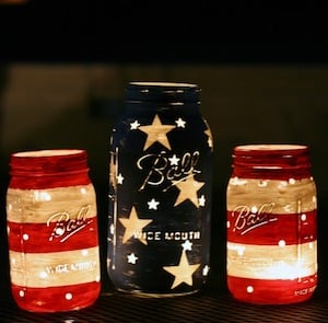 Stars and Stripes Mason Jar Lanterns