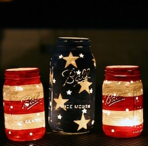 Patriotic Mason Jar Lanterns