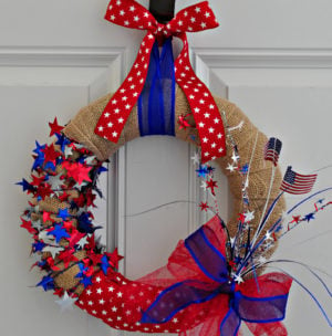 Easy Burlap 4th of July Wreath