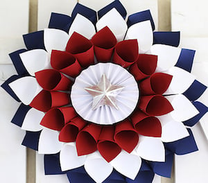 red white and blue Paper Wreath
