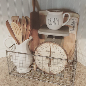 Vintage Wire Basket Organization