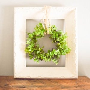 Upcycled Frame with Farmhouse Wreath