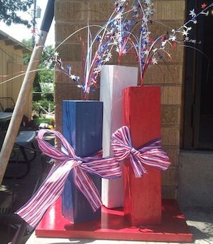 4th of July wood block Firework Porch Decorations