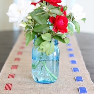 Patriotic Burlap Table Runner