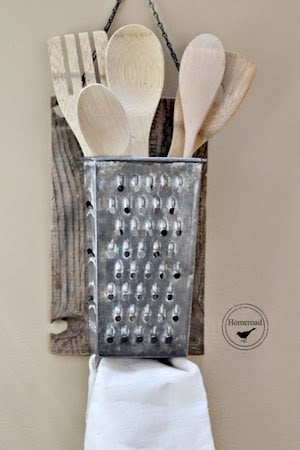 Vintage Cheese Grater Cooking Utensil Holder