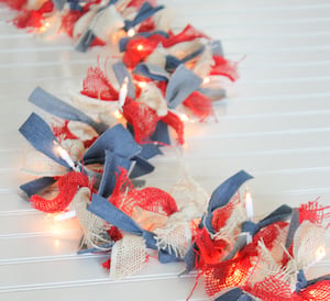 Denim and Burlap Lighted Garland