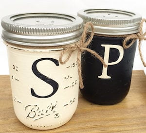 Farmhouse Style Mason Jar Salt and Pepper Shaker