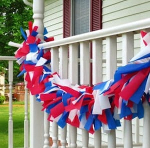 red white blue streamer garland