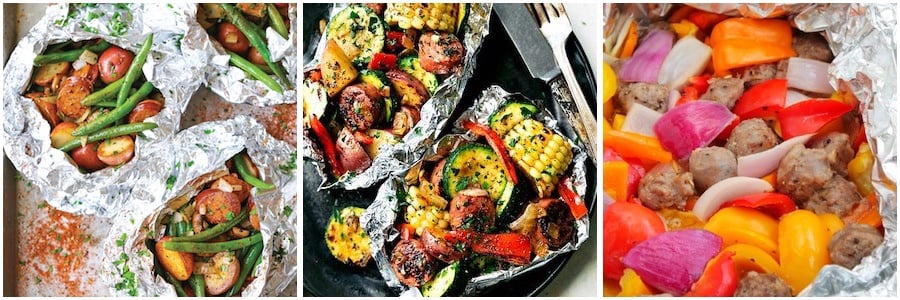 Grilled Pork Foil Pack Dinners