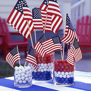 Red, White and Blue Candy Flag Centerpieces