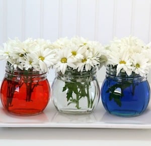 Red, White and Blue Flower Centerpiece