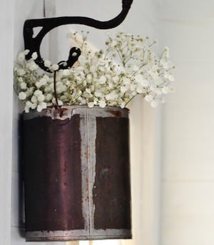 Repurposed Paint Can Flower Holder 