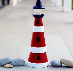 Clay Pot Lighthouse Dollar Tree craft