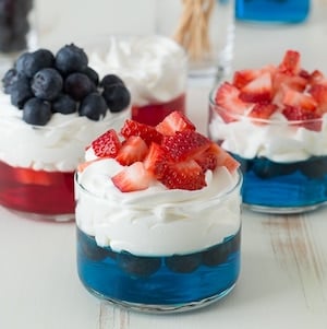4th of July Fruit & Jello Cup Dessert