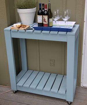 diy backyard Rolling Bar Cart