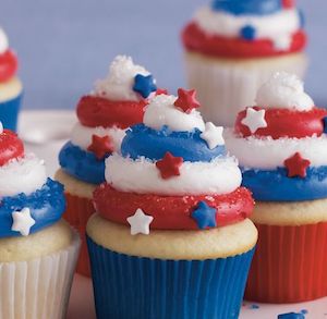 Red, White and Blue Cupcakes