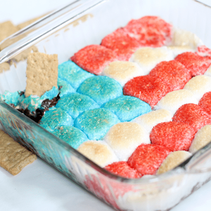 American Flag S’mores Dessert Dip for 4th of July 