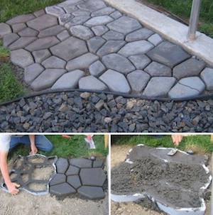 Cement Cobblestone Path