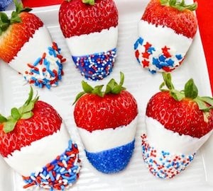 Red, White & Blue Chocolate Covered Strawberries