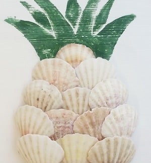 Seashell Pineapple Sign coastal decorating idea