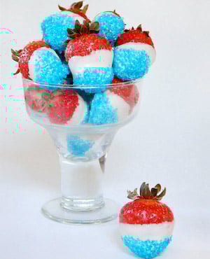 Buzzed Strawberry Bites 4th of july appetizer