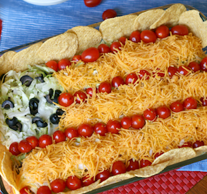 Easy Taco Salad Flag 4th of july appetizer