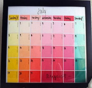 DIY Paint Chip Calendar