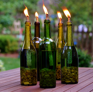 Wine Bottle Tiki Torches