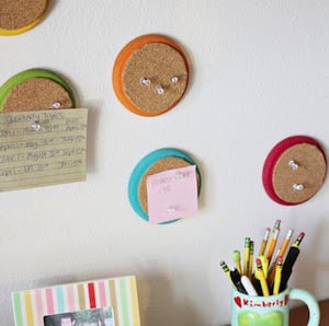 Circle Corkboard for Sticky Note Reminders