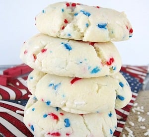  4th of July Sprinkled Cookies