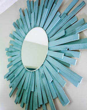 DIY paint stick Starburst Mirror