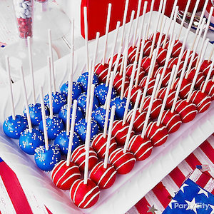 American Flag Cake Pops