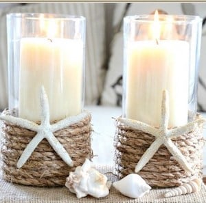 Pottery Barn Inspired Rope Wrapped Candleholders 