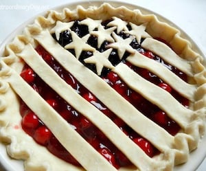 Stars and Stripes American Flag Pie 4th of July Dessert