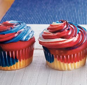 Red, White and Blue “Tie-Dye” Jumbo Cupcake