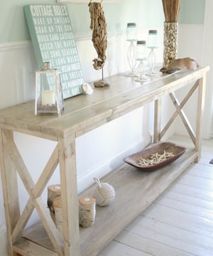 Weathered Coastal Look Sofa Table