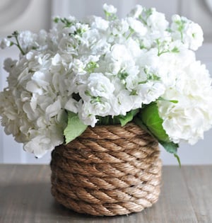 Nautical-Inspired Rope Vase decorating idea