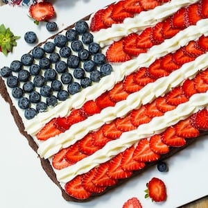 Brownie Flag 4th of July Dessert