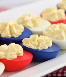 Red, White and Blue Deviled Eggs