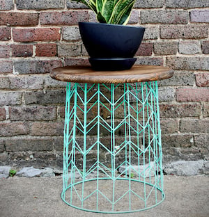 Wire Basket Side Table