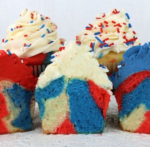 Patriotic Marble Cupcakes 4th of July Dessert