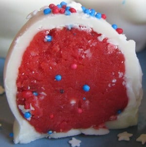 Patriotic No-Bake Cake Batter Truffles