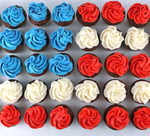 Red, White and Blue Mini Cupcakes