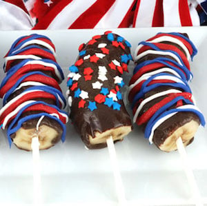 Red White and Blue Frozen Bananas