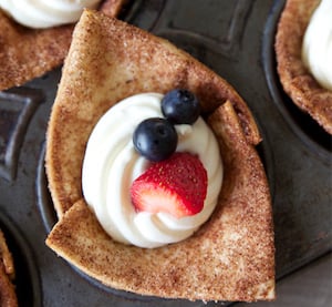 Red White & Blue Tortillas Cups 4th of july appetizer
