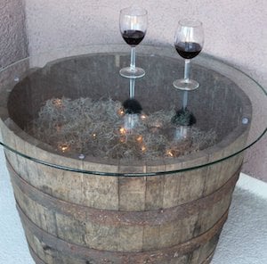 wine barrel table