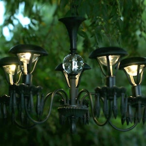 DIY Solar Chandelier backyard idea